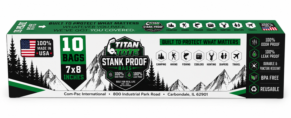 Titan Tote Stank Proof Bags – 10 Pack | 7" x 8"